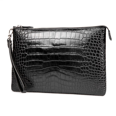 Alligator Envelope Clutch Bag Business Portfolio Briefcase Large Wallet With Strap-Micro Side