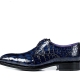 Alligator Leather Modern Classic Lace-up Dress Derby Shoes-Blue