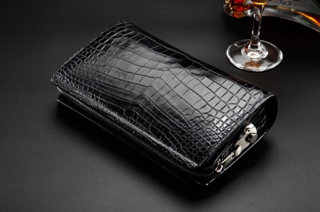 Alligator Leather Wallet Business Alligator Clutch With Lock-Display-1