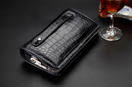 Alligator Leather Wallet Business Alligator Clutch With Lock-Display-2