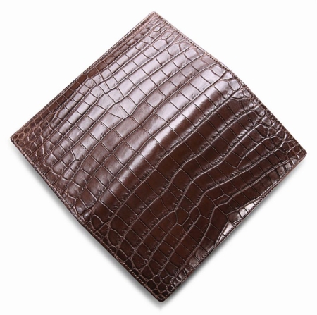 Alligator Multi-Card Long Bifold Wallet Alligator Suit Wallet for Men-Brown-Details