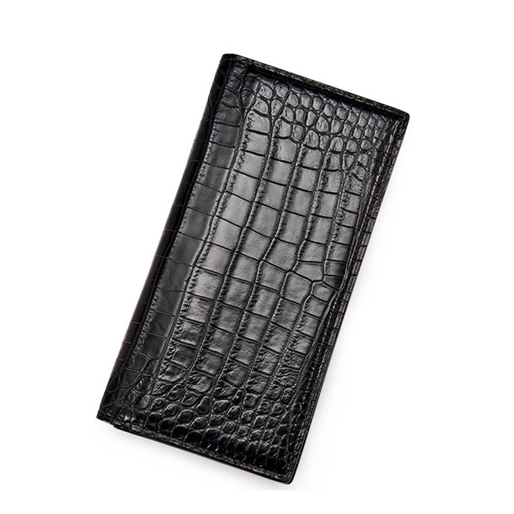 Men's Matte Alligator Vertical Wallet, the Luxury Long Wallet with  Alligator Lining