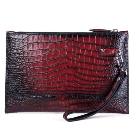 Casual Alligator Skin Envelope Clutch Bag Business Portfolio Briefcase for Men-Back