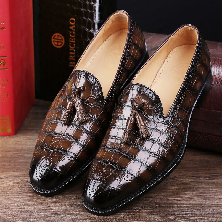 Men's Slip-On Alligator Leather Loafers