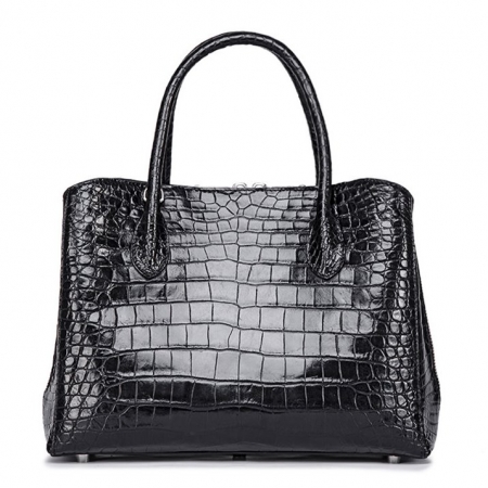 Classic Alligator Leather Tote Handbags Purses Shoulder Satchel Bags-Black