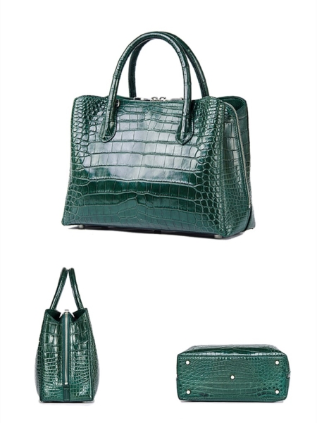 Classic Alligator Leather Tote Handbags Purses Shoulder Satchel Bags-Details