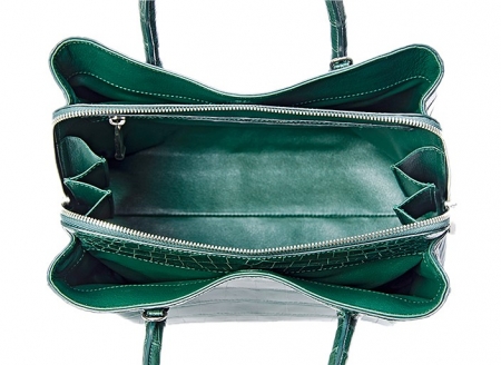 Classic Alligator Leather Tote Handbags Purses Shoulder Satchel Bags-Inside