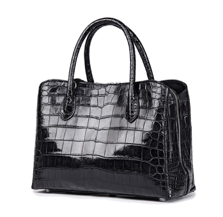 Classic Alligator Leather Tote Handbags Purses Shoulder Satchel Bags-Side