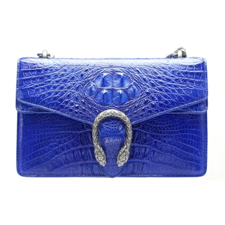 Fashion Crocodile Leather Cross Body Purse Shoulder Bag for Ladies-Blue