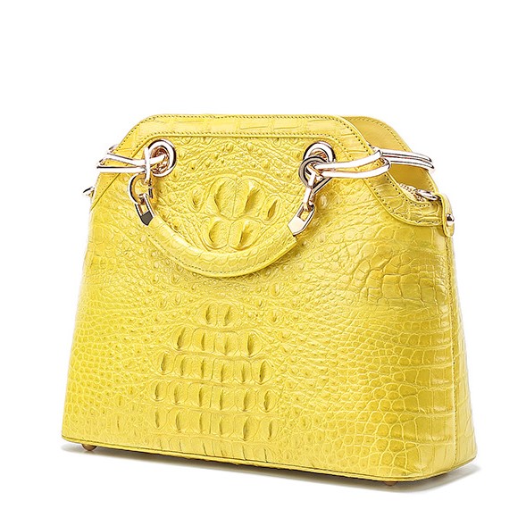 yellow croc purse