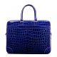 Luxury Alligator Briefcase Laptop Shoulder Bag Business Bag for Men-Blue