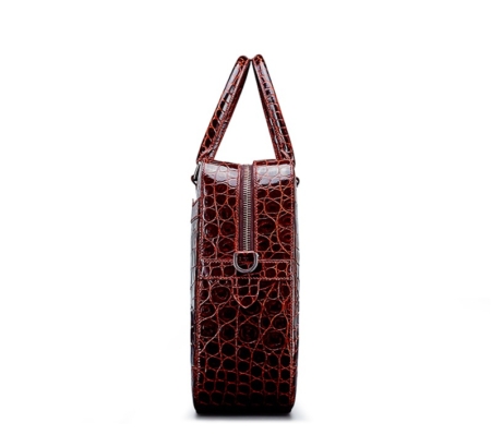 Luxury Alligator Briefcase Laptop Shoulder Bag Business Bag for Men-Side