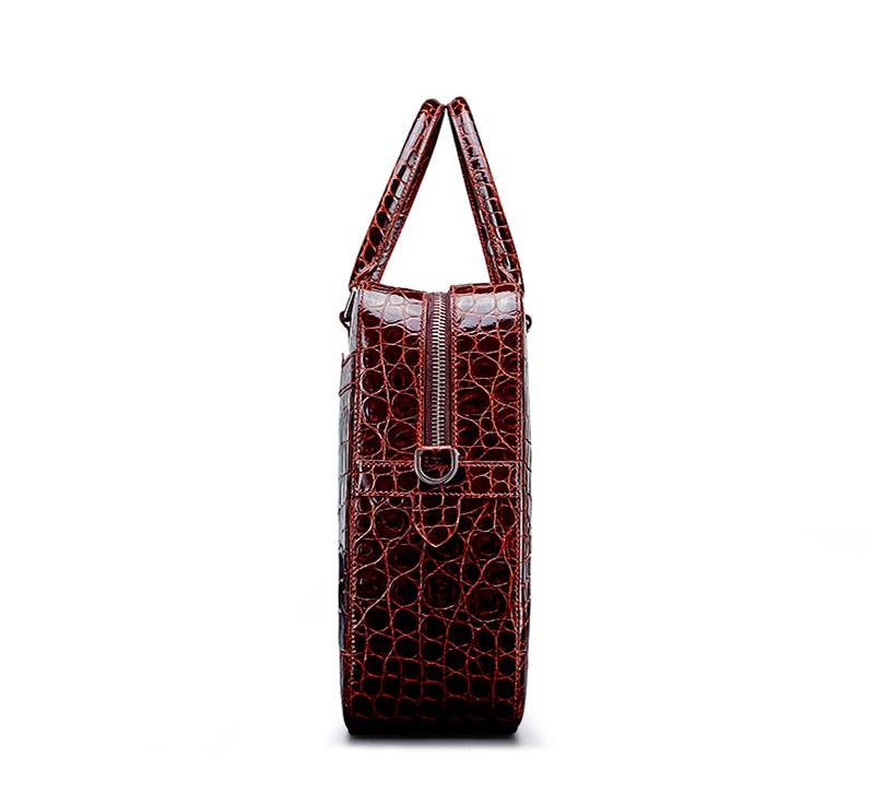 Leather briefcase - Beige porosus crocodile bag – ABP Concept