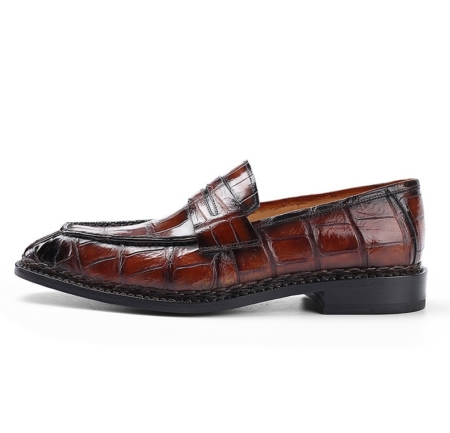 Men's Alligator Leather Loafers Shoes Slip-On Dress Shoes-Side