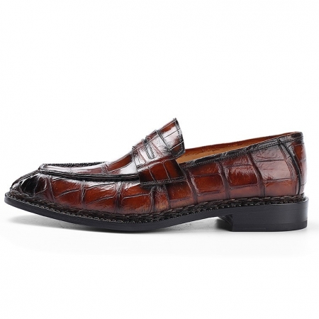 Men's Alligator Leather Loafers Shoes Slip-On Dress Shoes-Side