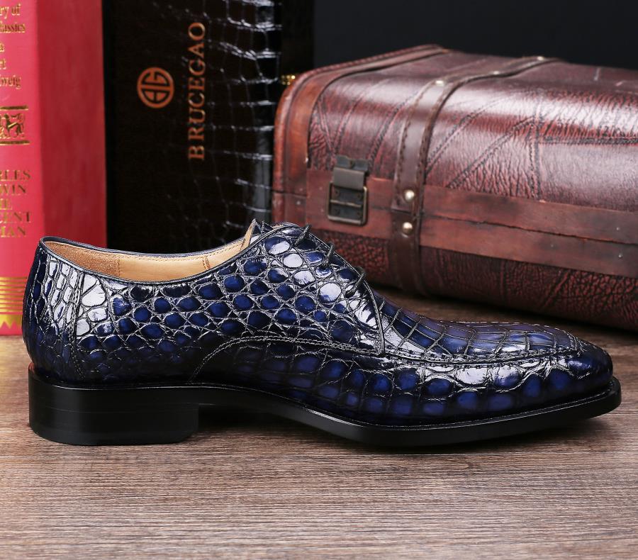 Men's Classic Office Alligator Skin Lace up Pointed-Toe ...
