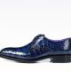 Men's Handmade Alligator Leather Modern Classic Lace-up Dress Oxfords Shoes-Blue