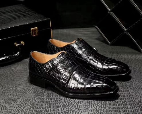 alligator shoes for business occasions-Black