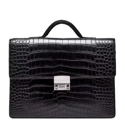 Alligator Leather Lawyers Briefcase Messenger Bag Business Bag for Men