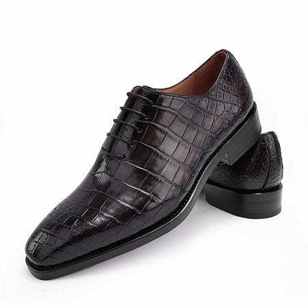 Alligator Leather Oxford Alligator Leather Dress Shoes for Men-Gray
