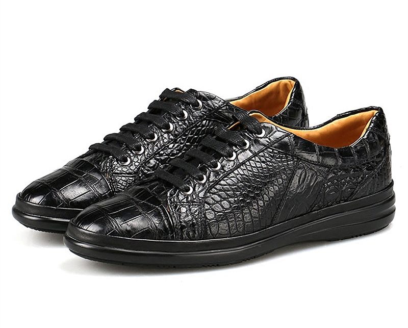 Back to School with BRUCEGAO' Alligator Sneakers-Black