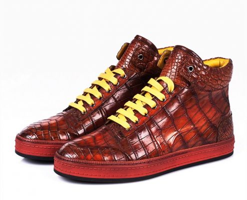 Back to School with BRUCEGAO's Alligator sneakers-Red