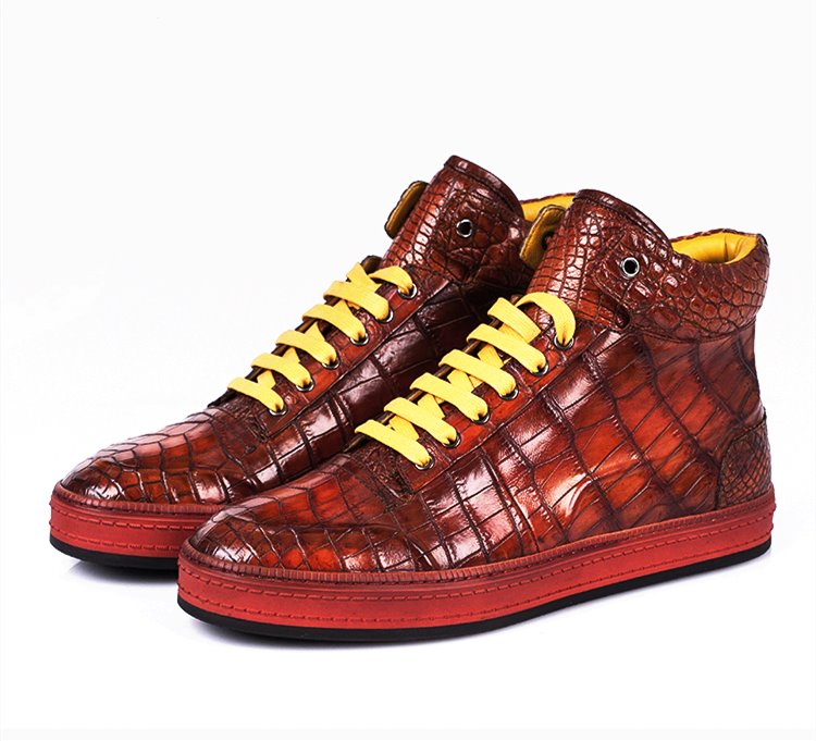 Back to School with BRUCEGAO's Alligator sneakers-Red
