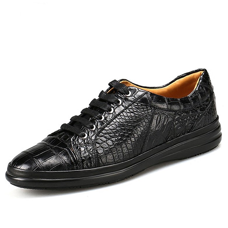 Classic Alligator Leather Sneakers Low Top Mens Fashion Alligator Sneakers