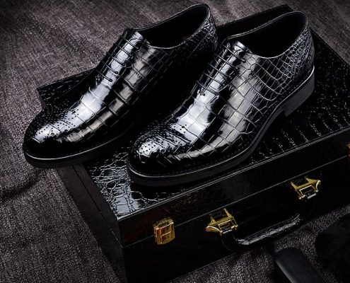 Classic Alligator Leather Dress Shoes for Men