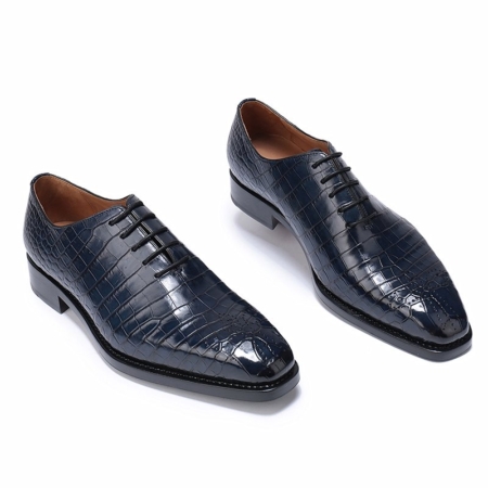 Formal Alligator Oxford Alligator Leather Dress Shoes for Men-Blue