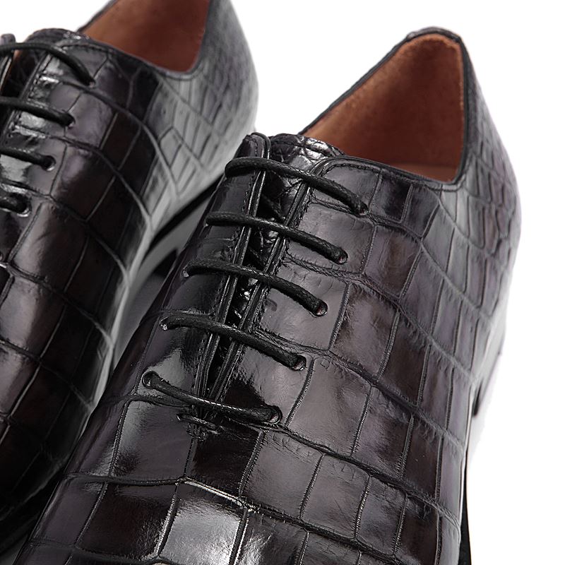 Formal Alligator Leather Lace Up Derby Dress Shoes for Men