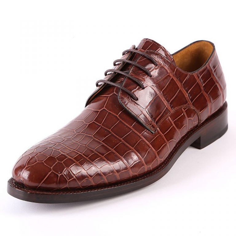Men's Formal Handmade Alligator Leather Lace up Oxford Dress Shoes