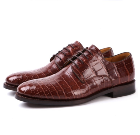 Formal Handmade Alligator Leather Lace up Oxford Dress Shoes for Men