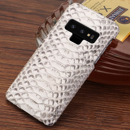 Galaxy Note 9 Snakeskin Case-Python Belly Skin-White