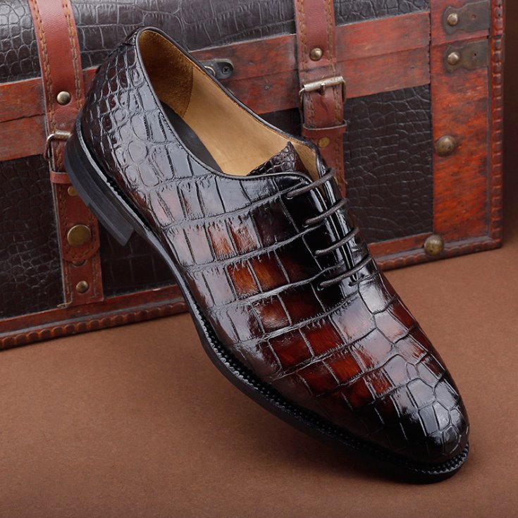 Luxury Genuine Alligator Leather Lace-up Business Formal Shoes Wedding Shoes