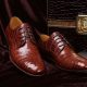 Men's Formal Handmade Alligator Leather Lace up Oxford Dress Shoes-Display