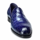 Men’s Alligator Skin Slip-on Loafers Classic Business Shoes-Blue