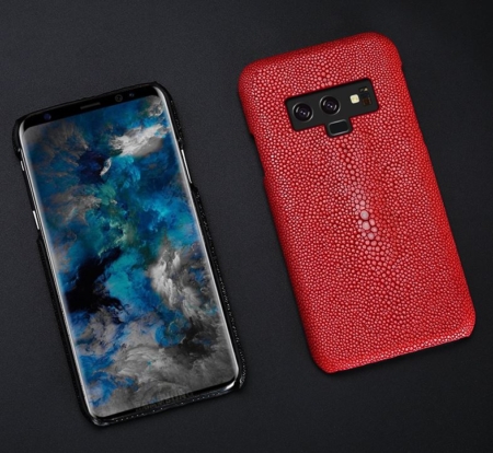 Stingray Leather Skin Galaxy Note 9 Case-Red-Display