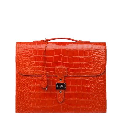 Stylish Alligator Leather Briefcase Handbag