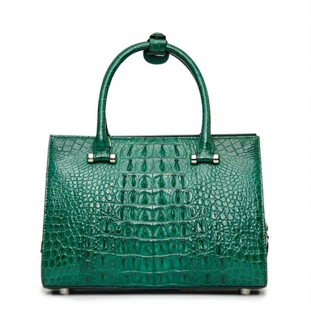 Womens Crocodile Leather Handbags Shoulder Bags Top Handle Tote Satchel for Ladies-Back