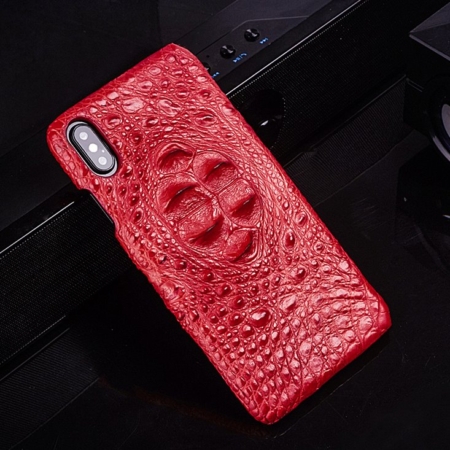 iPhone Xs Max, Xs, X Crocodile Head Skin Snap-on Case - Red