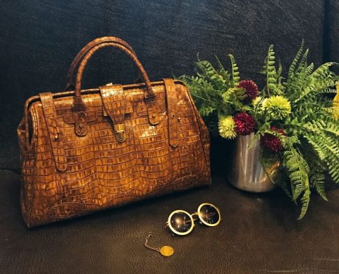 luxury alligator leather travel bag for men