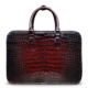 Alligator Business Bag Designer Alligator Briefcase for Men - Burgundy