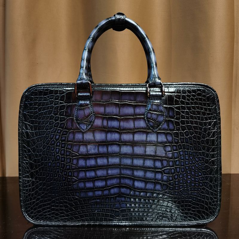 Alligator Business Bags Designer Alligator Briefcases for Men - Blue