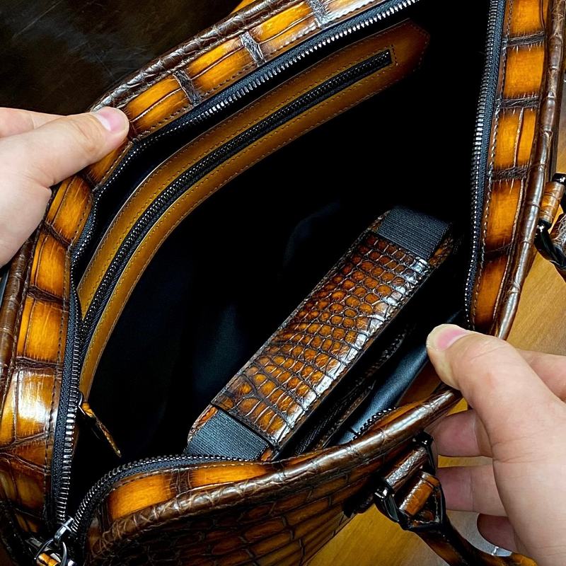 Alligator Business Bags Designer Alligator Briefcases for Men - Interior
