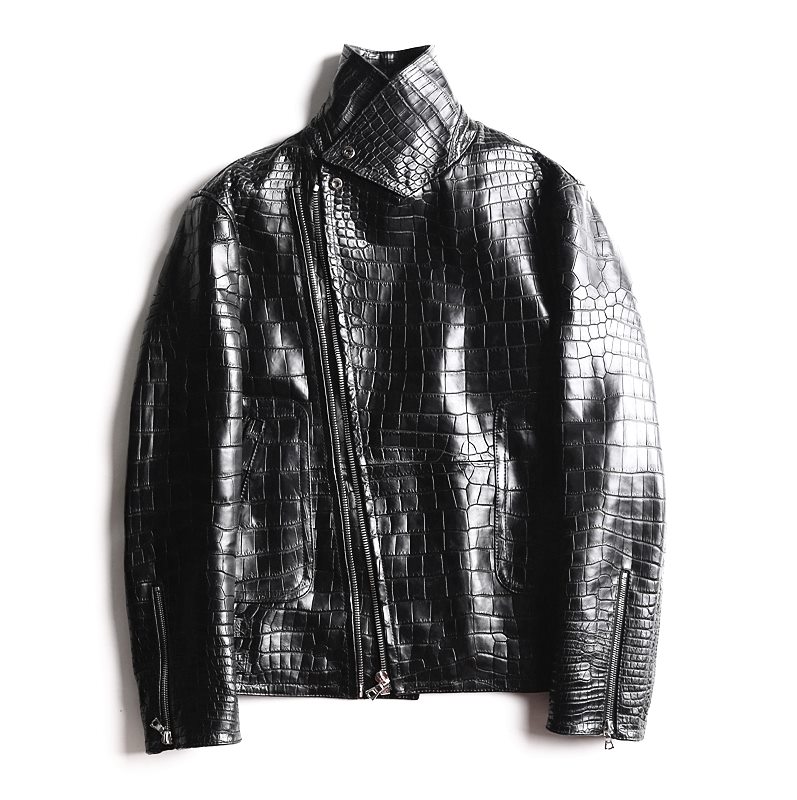 Alligator skin hooded leather jacket  Leather jacket with hood, Snakeskin  fashion, Best leather jackets