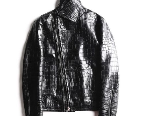 BRUCEGAO’s crocodile leather jackets for men
