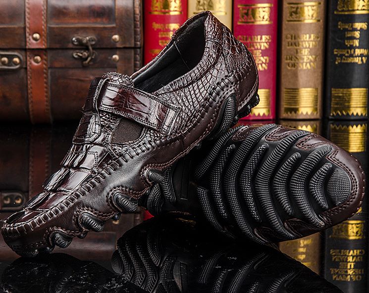 Best crocodile driving shoes-Brown