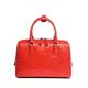 Classic Alligator Leather Barrel Handbag Top-Handle Bag Purse for Women-Red