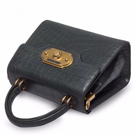 Designer Alligator Handbag Ladies Alligator Shoulder Purse Bag-Gray-Details